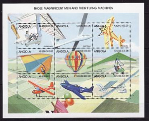 Ангола, 1998, Авиация, Воздухоплавание, Спорт, лист